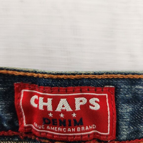 Chaps Jeans Men 42x32 (Fit 42.5x31.75) Blue Denim Straight Leg Grunge Retro Boho - Picture 8 of 16
